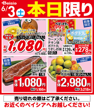 6/3限りのお買い得!