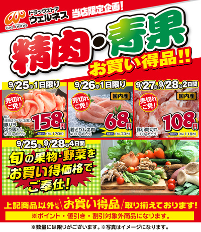 9/25~28 ウェルネス生鮮LINEチラシ-1・2