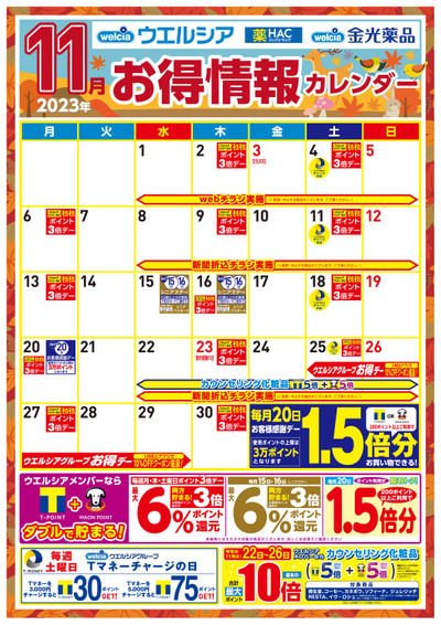 11月お得情報カレンダー