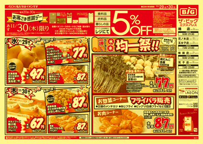 11/29号均一チラシ(オモテ)