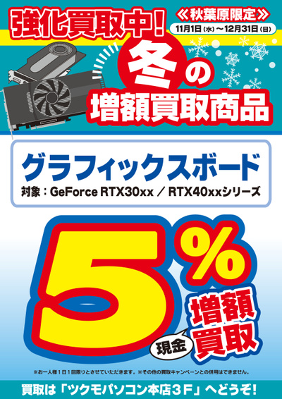 強化買取中!冬の増額買取商品